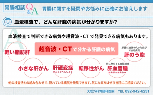 血液検査や超音波・CTでわかる肝臓の病気